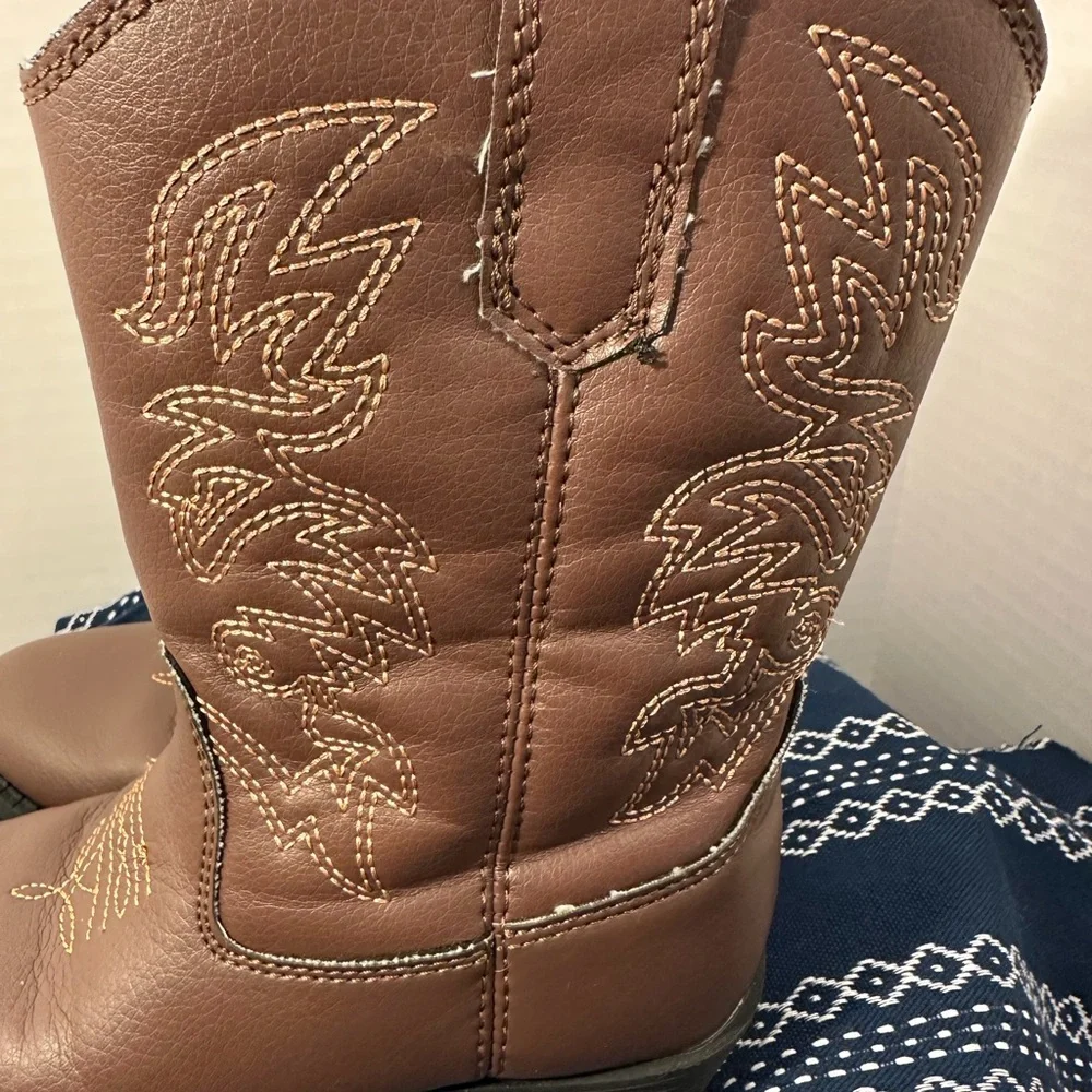 Cowboy Boots  Deer Stags For Kids Size 11￼Ranch Faux Leather Light Brown